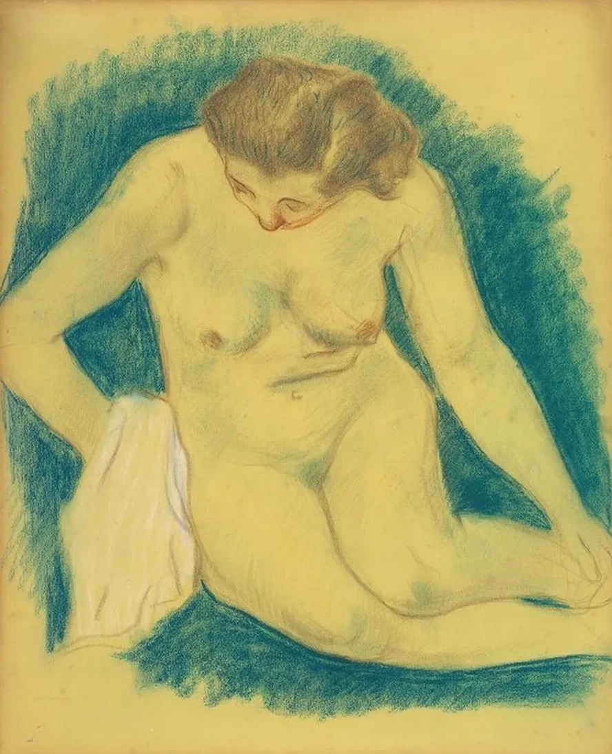 Seated Nude Seen From Above