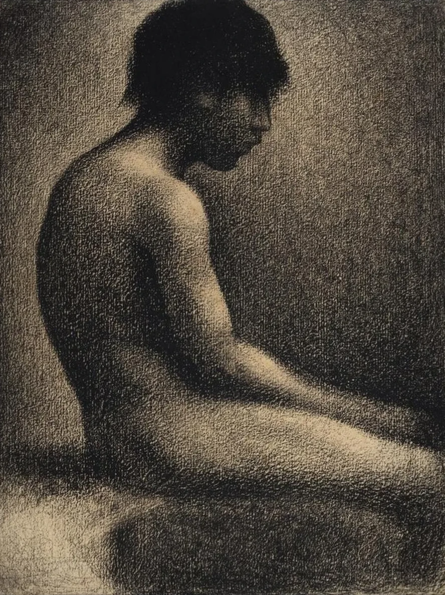 Seated Nude Study for Une Baignade