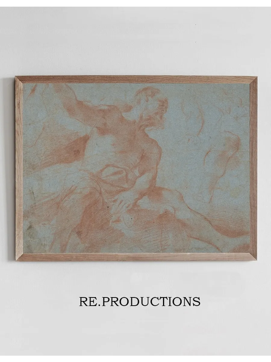 Seated Old Man with Right Arm Upraised (Tithonus)
