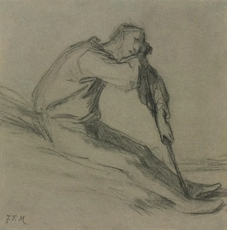 Seated Peasant Resting on a Hoe