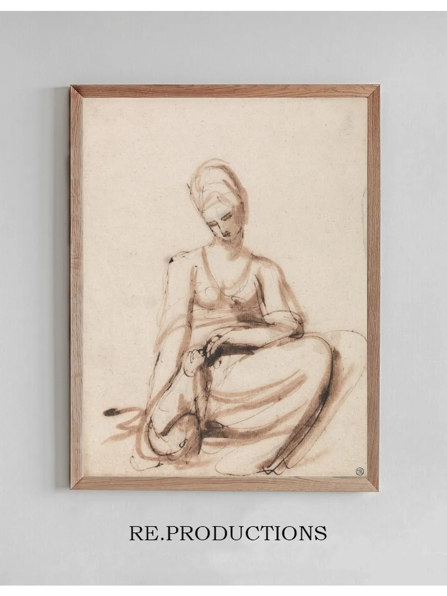 Seated Woman Feeding an Animal