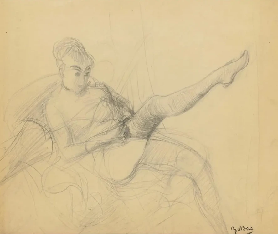 Seated Woman Putting on Her Stocking