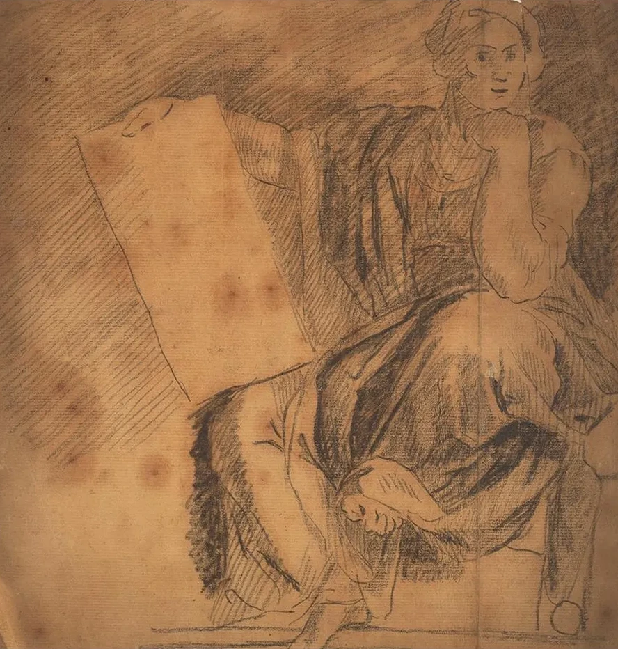Seated Woman with Tablet