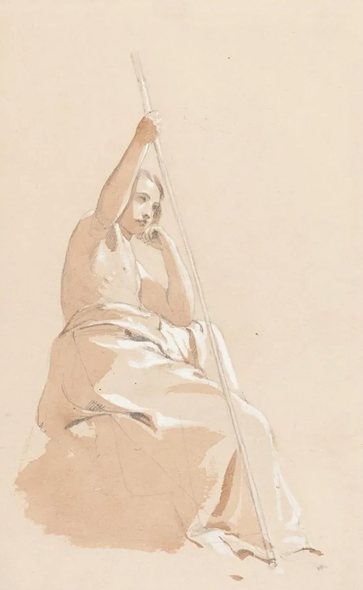 Seated Youth with a Staff