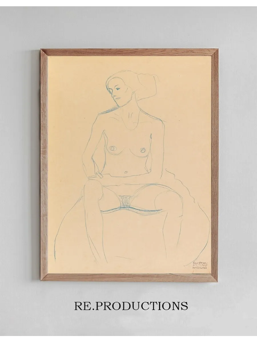 Seated Nude Girl, from the Front, with Tackled Legs