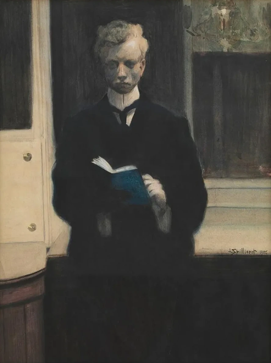 Self Portrait with Blue Sketchbook