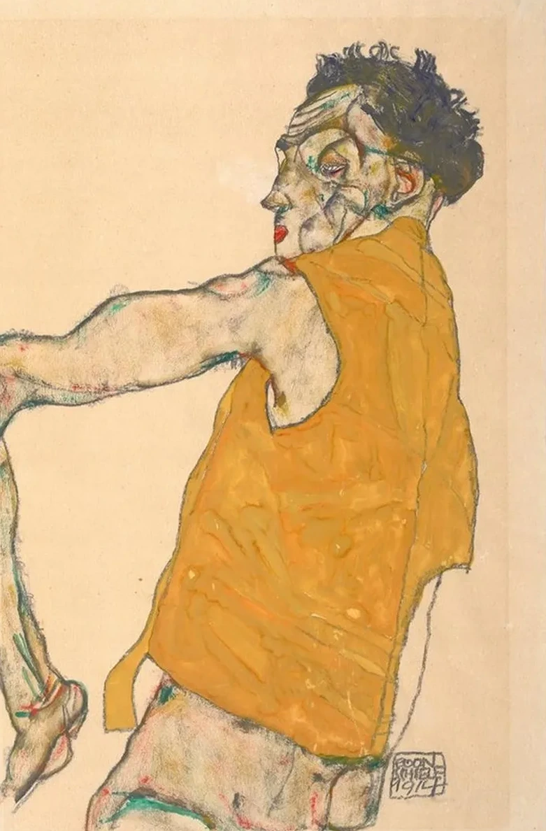 Self - Portrait In Yellow Vest, 1914