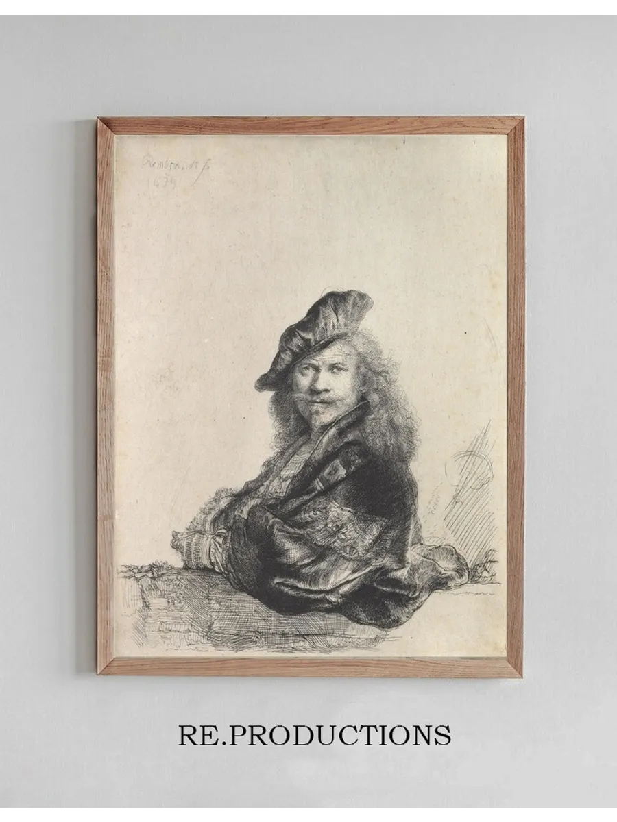 Self - Portrait Leaning on a Stone Sill