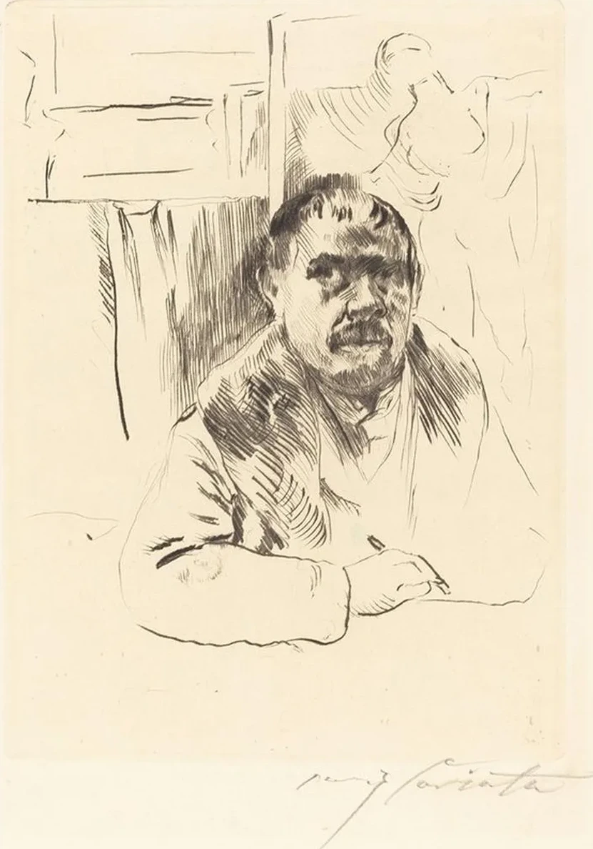 Self - Portrait in a Fur Coat (Selbstbildnis im Pelz)