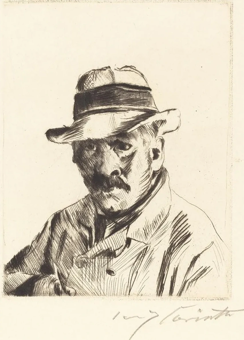 Self - Portrait in a Straw Hat (Selbstbildnis im Strohhut)