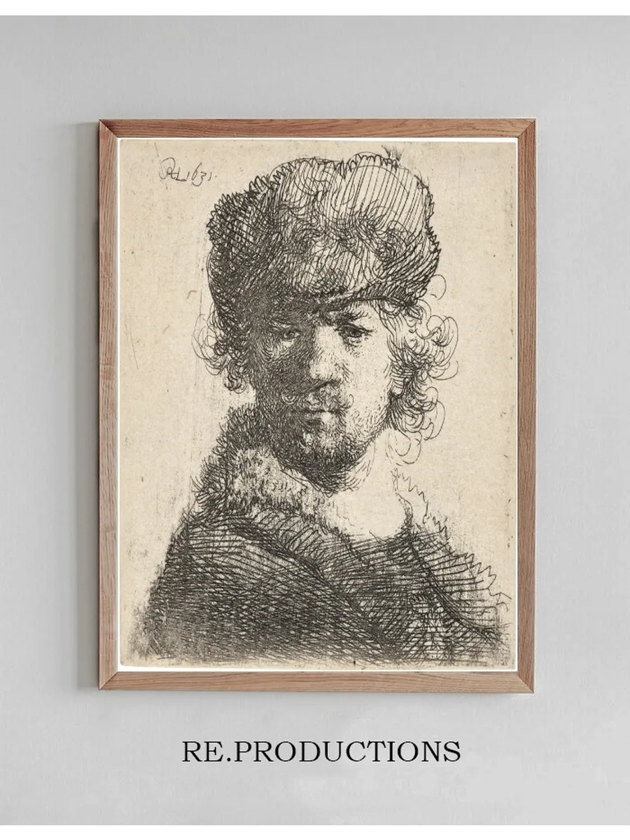Self - Portrait in a heavy Fur Cap Bust
