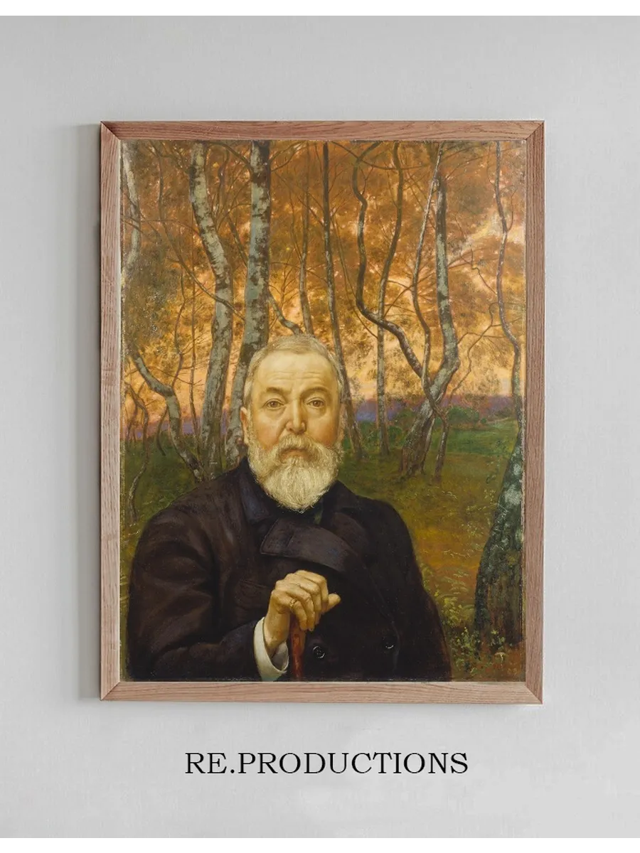 Self - Portrait in Front of a Birch Forest