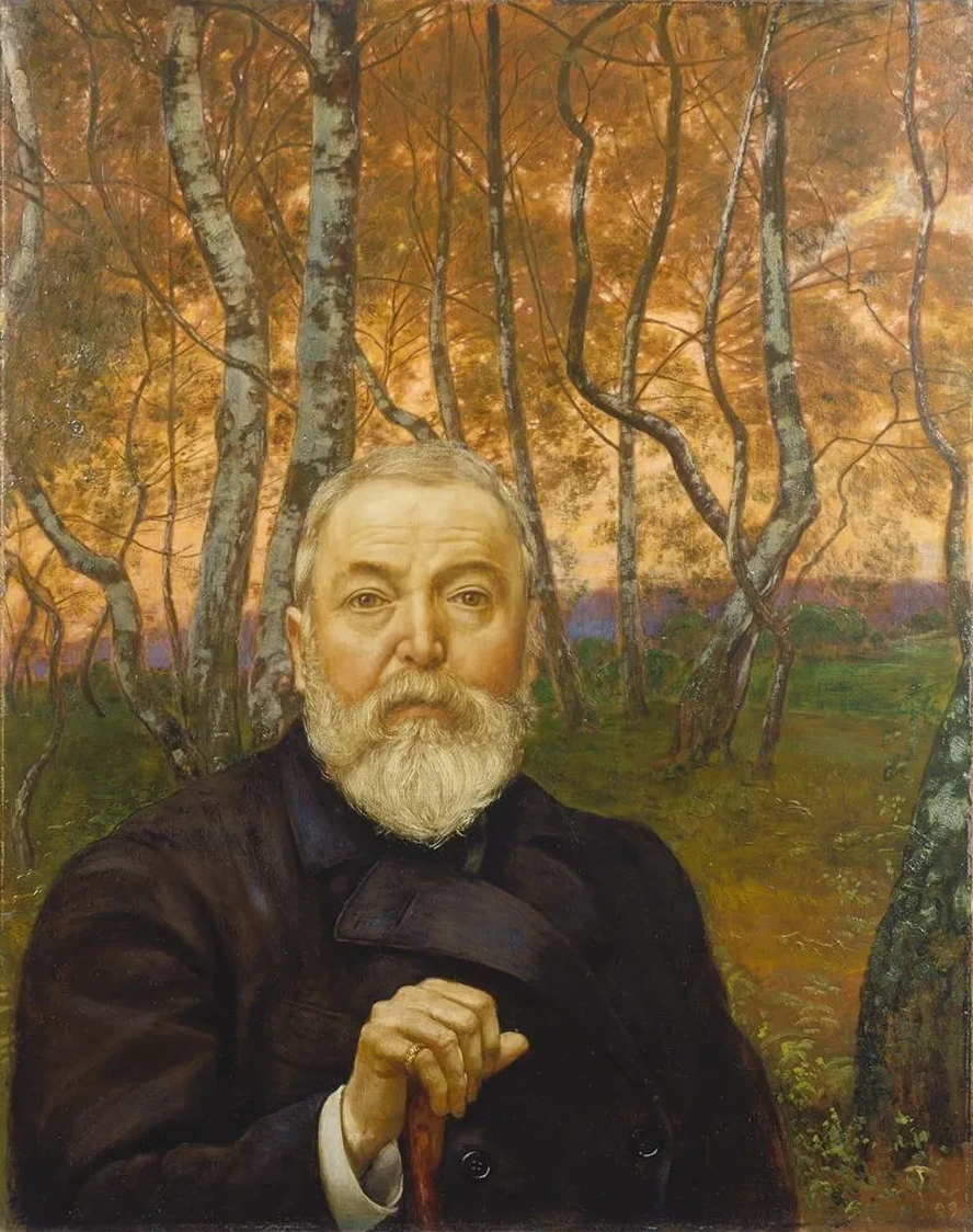 Self - Portrait in Front of a Birch Forest