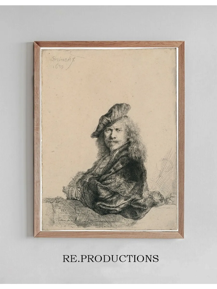 Self - Portrait leaning on a Stone Sill