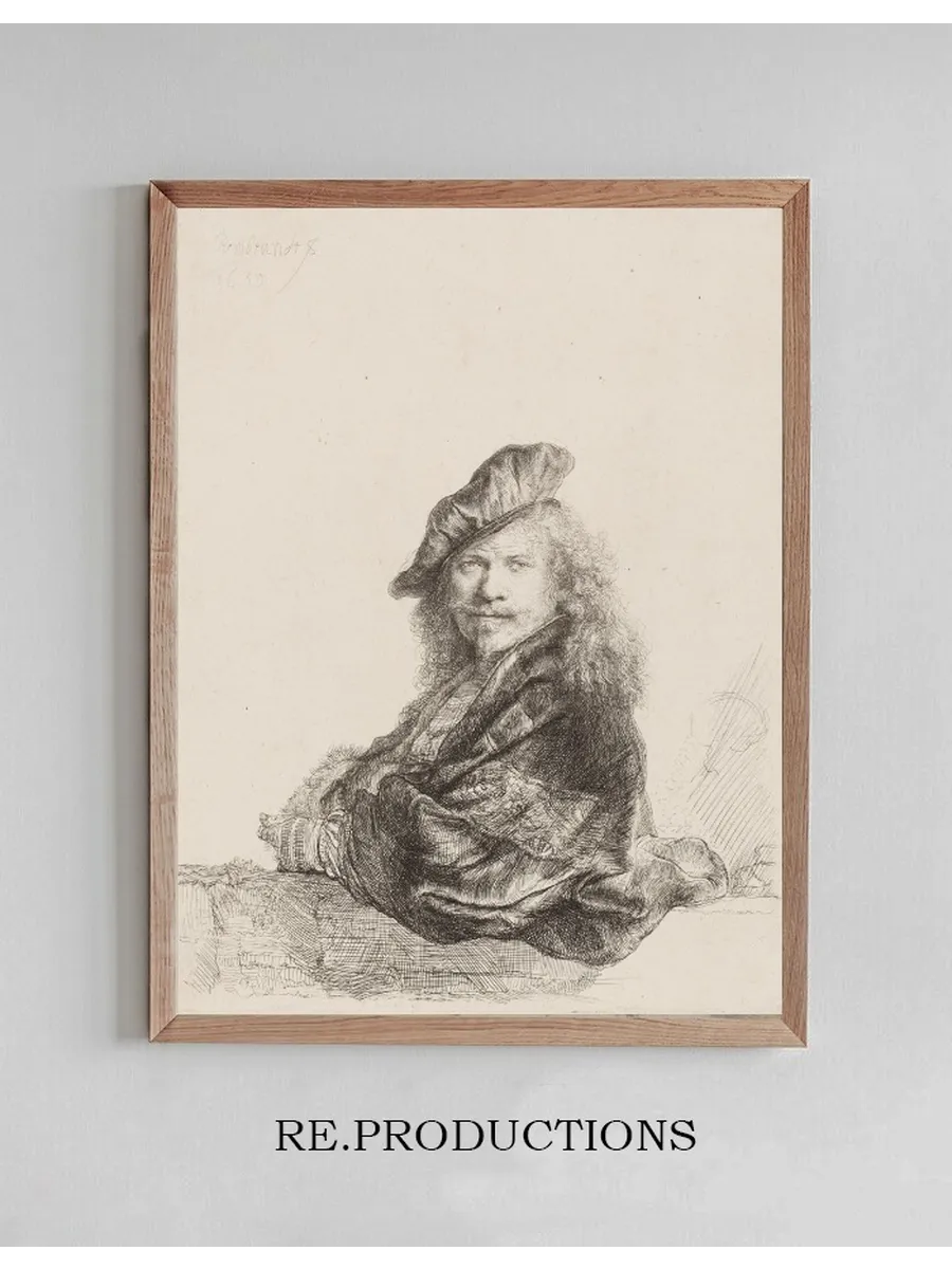 Self - Portrait Leaning on a Stone Sill