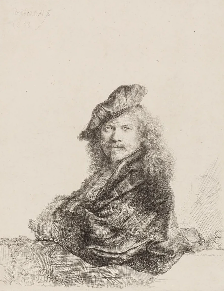 Self - Portrait Leaning on a Stone Sill