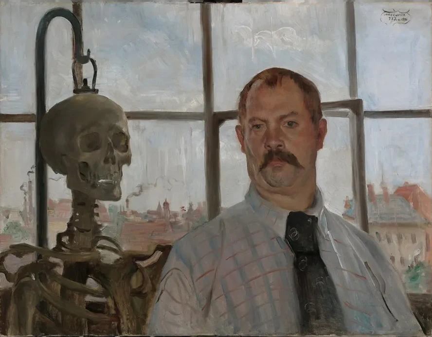 Self - Portrait with Skeleton
