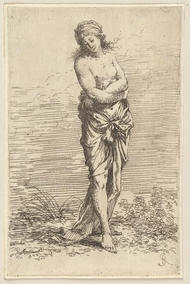 Semi - nude, Walking Toward the Right