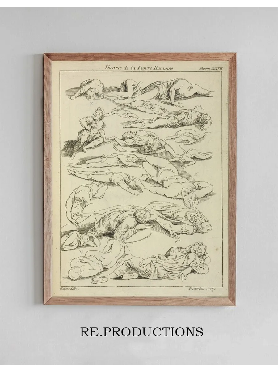 Several Figures in Prone and Supine Positions