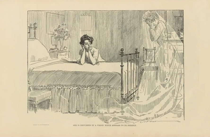She Is Disturbed by a Vision Which Appears to Be Herself
