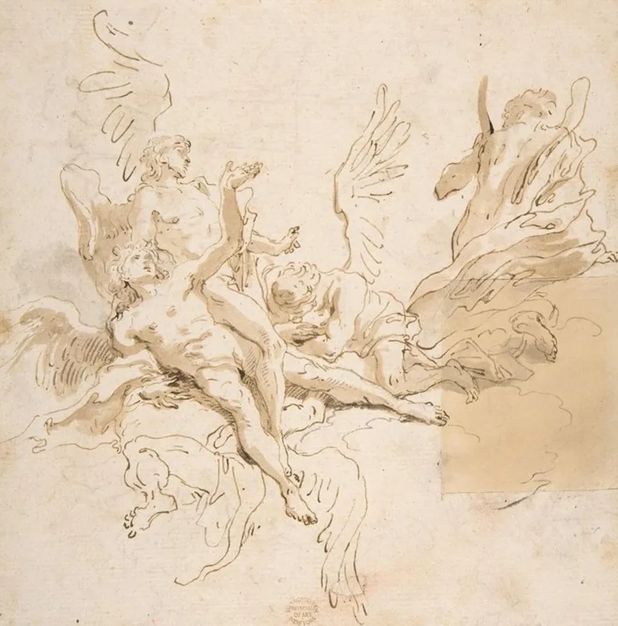 Sheet of Studies Five Angels