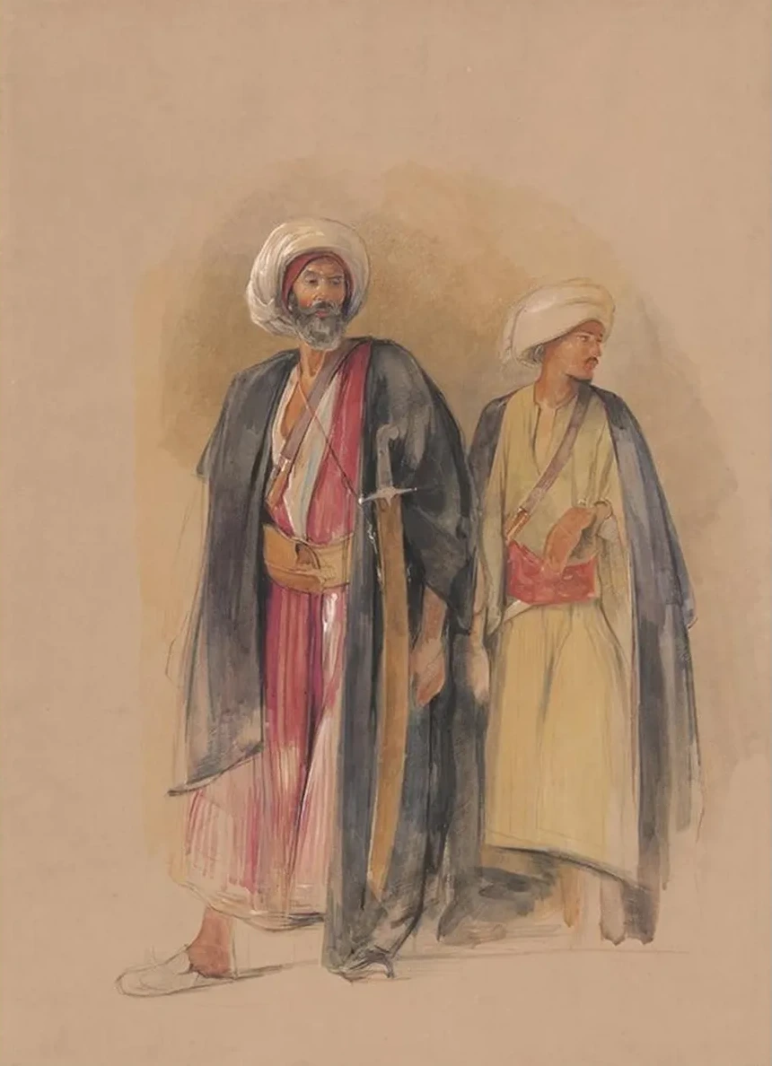 Sheik Hussein Of Gebel Tor And His Son