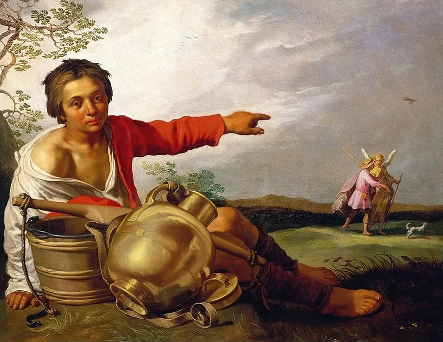 Shepherd Boy Pointing at Tobias and the Angel