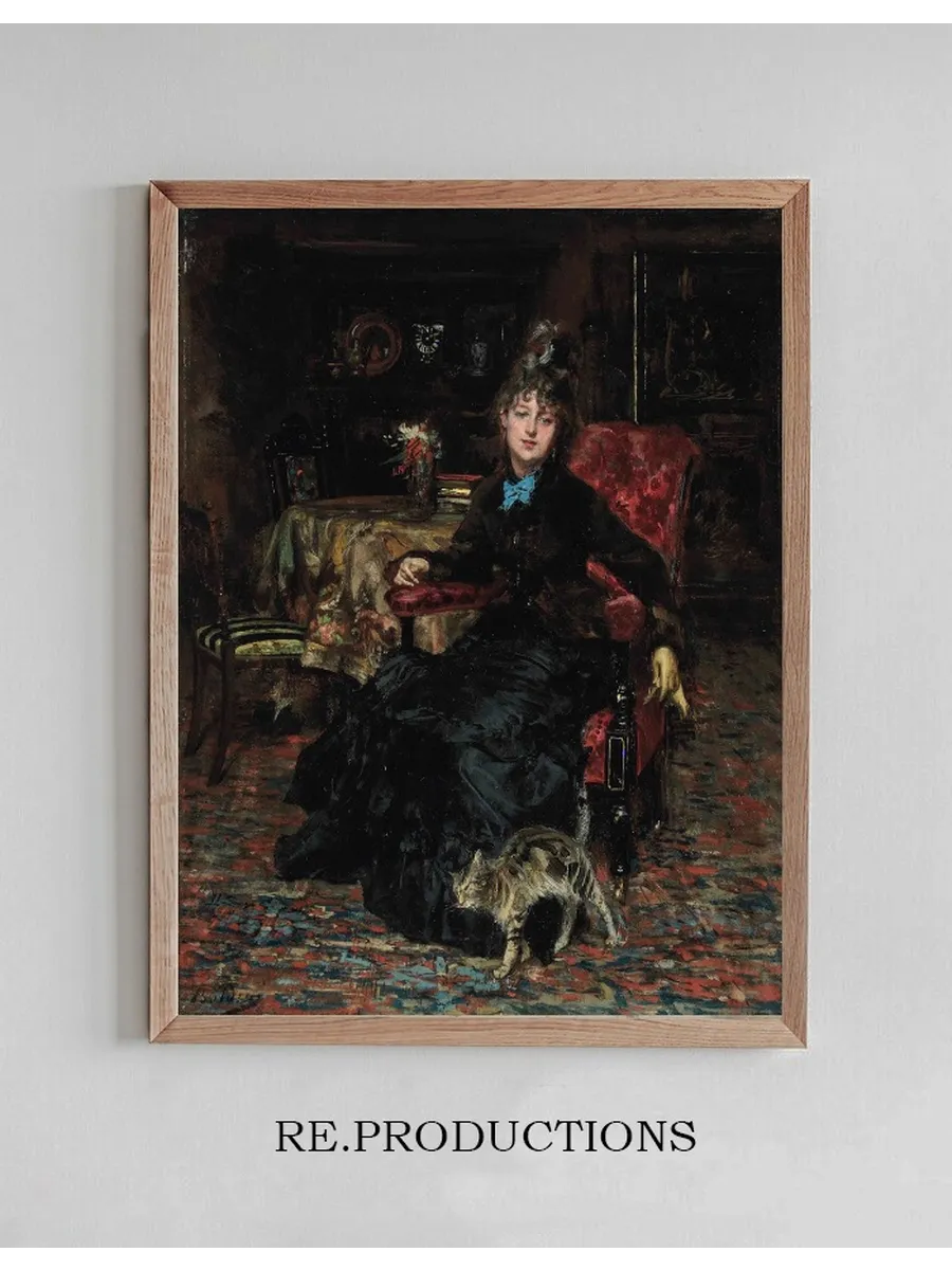 Signora Seduta Con Gatto