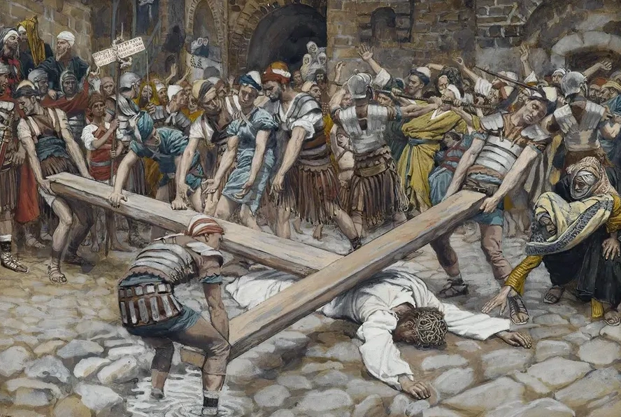 Simon the Cyrenian Compelled to Carry the Cross with Jesus