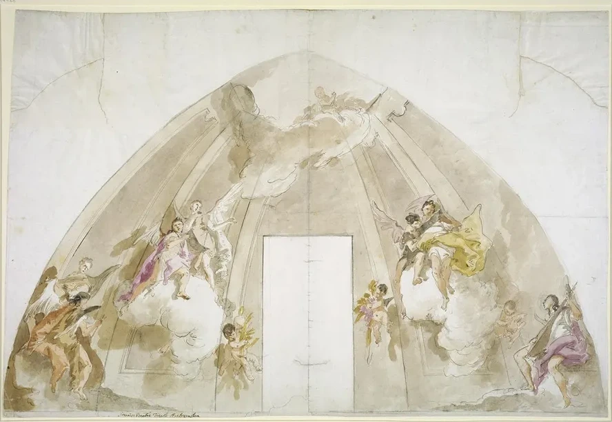Singing and Music - Making Angels Preparatory Drawing for the Ceiling of Udine Cathedral