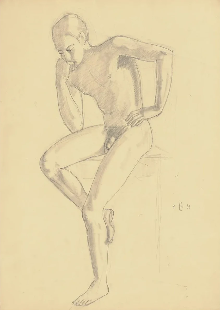 Sitting Male Nude