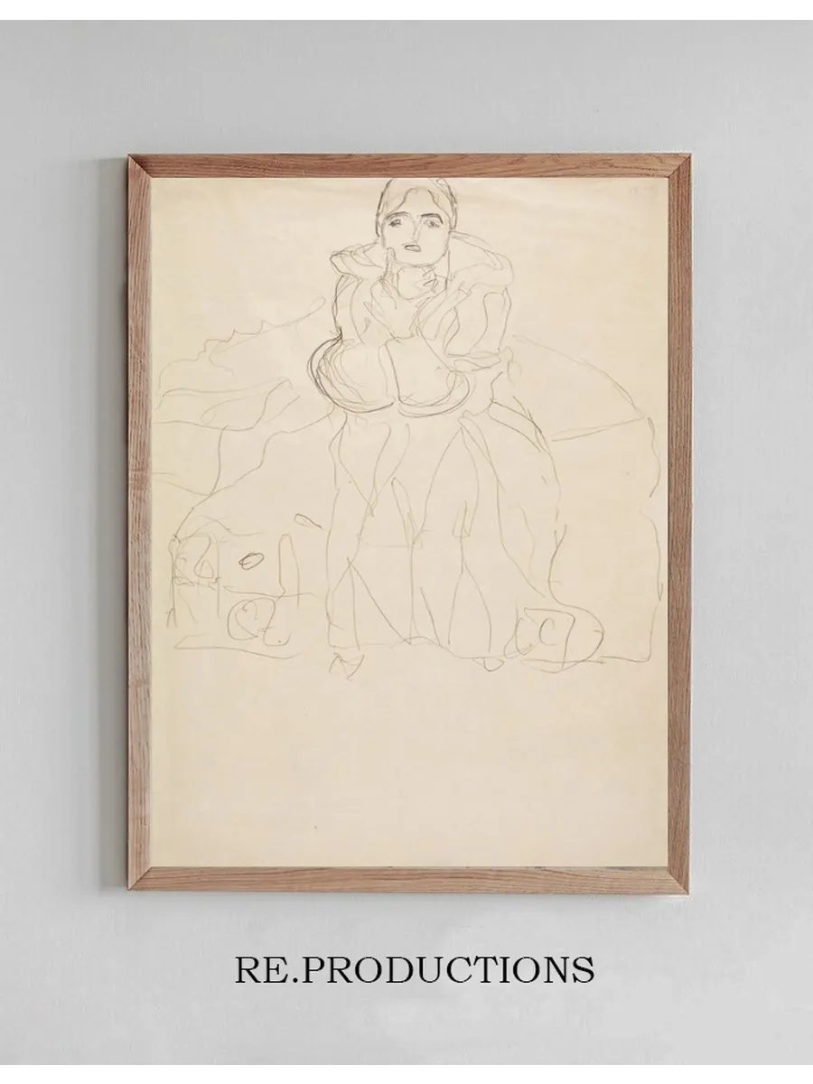 Sitzend von Vorne, Mit Aufgest Tztem Kinn (seated Figure Head - on, Supporting Her Chin)