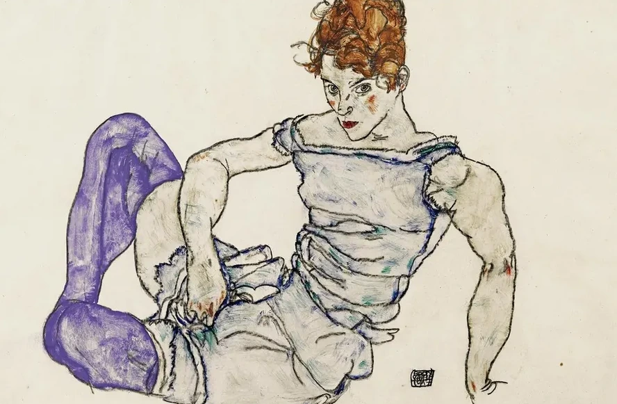 Sitzende Frau Mit Violetten Str mpfen (Seated Woman In Violet Stockings)