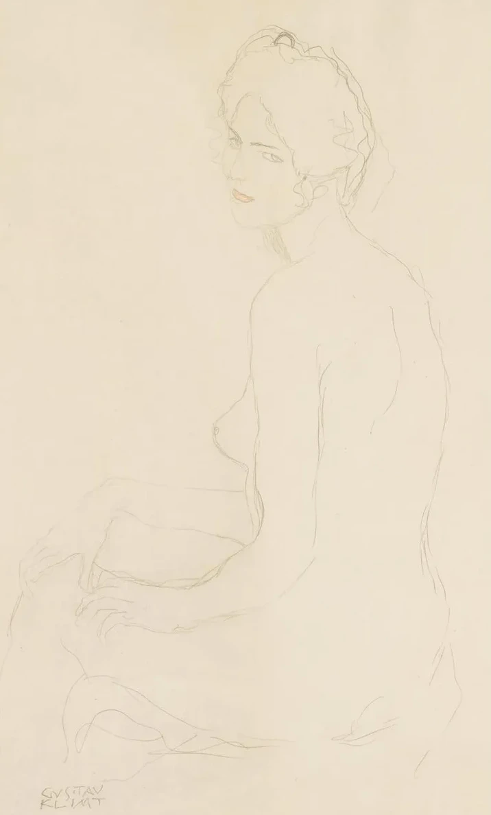 Sitzender Akt nach links (Seated Nude Turned to the Left)