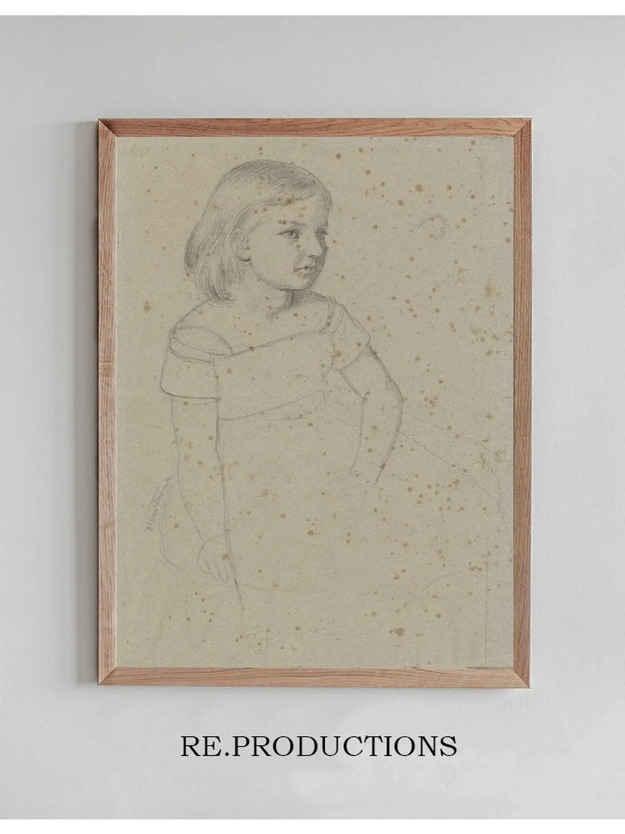 Sitzendes Kleines M Dchen in Ganzer Figur