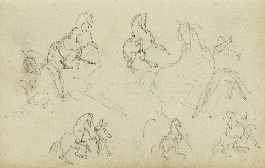 Six Studies for Man Beside a Rearing Horse