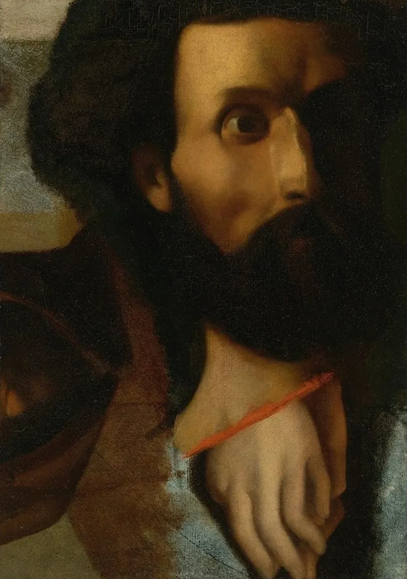 Sketch Of Head And Hands Of St. John For J sus Remet Saint Pierre Les Clefs Du Paradis