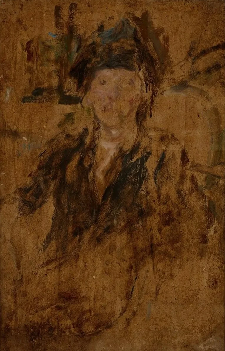 Sketch Portrait of a Woman in a Hat