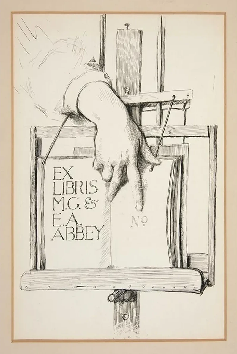 Sketch for Ex Libris M.G. & E.A.Abbey