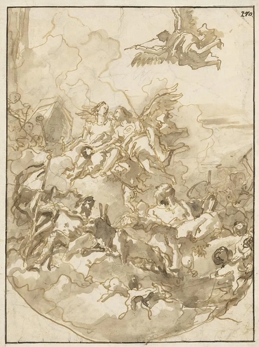 Sketch for a Ceiling with an Allegory of Fortitude and Wisdom