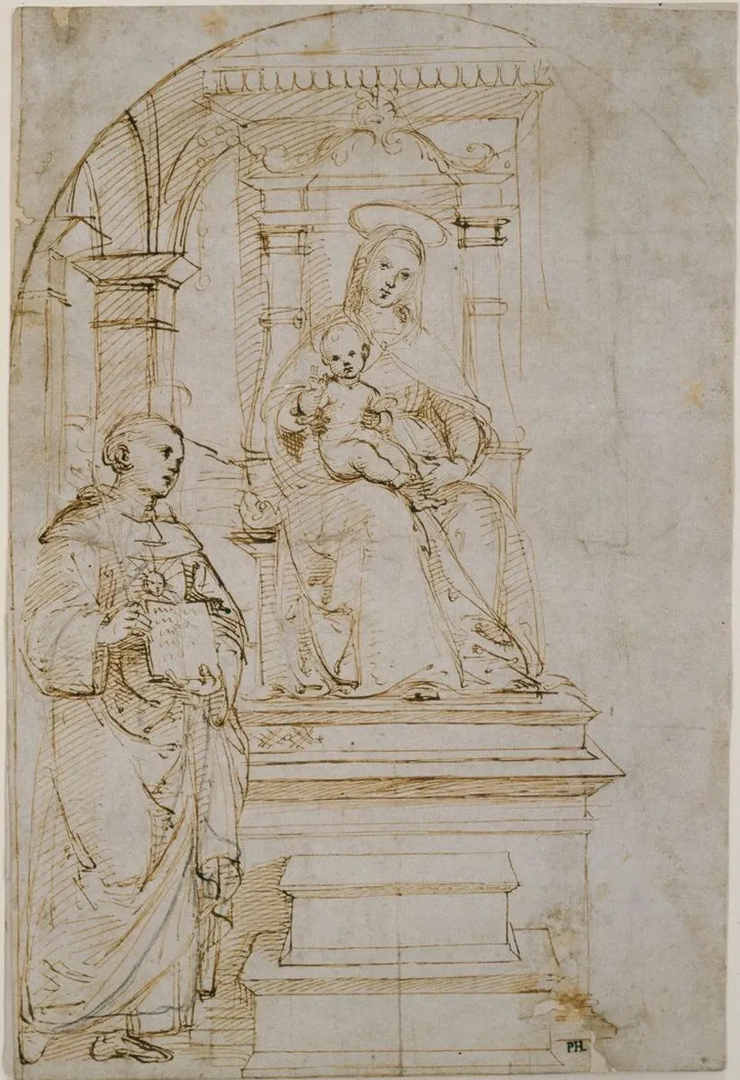 Sketch for an Enthroned Virgin and Child with Saint Nicholas of Tolentino