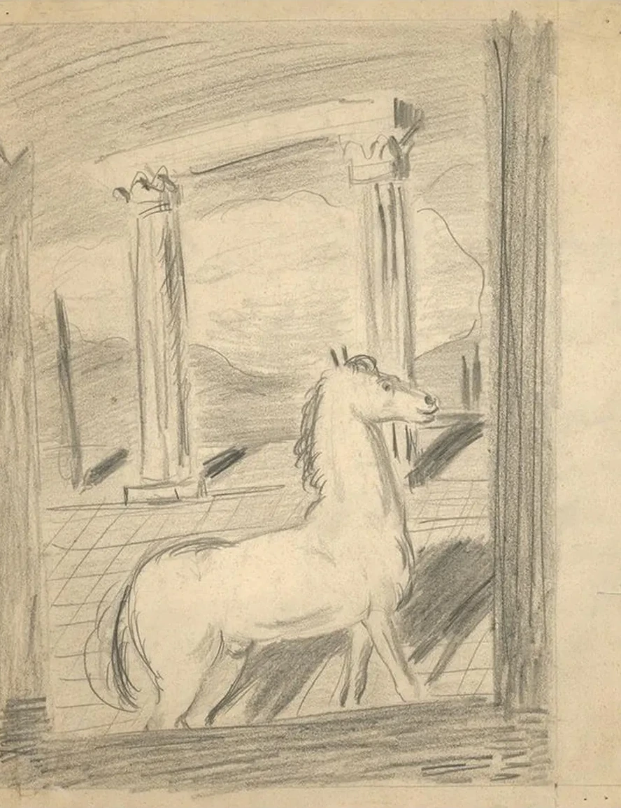 Sketch for the Painting Lonely Horse