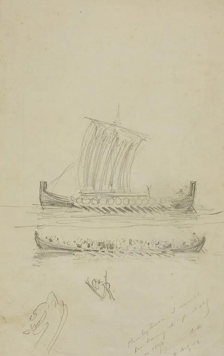 Sketch of Captain Anderson's Sailing Vessel