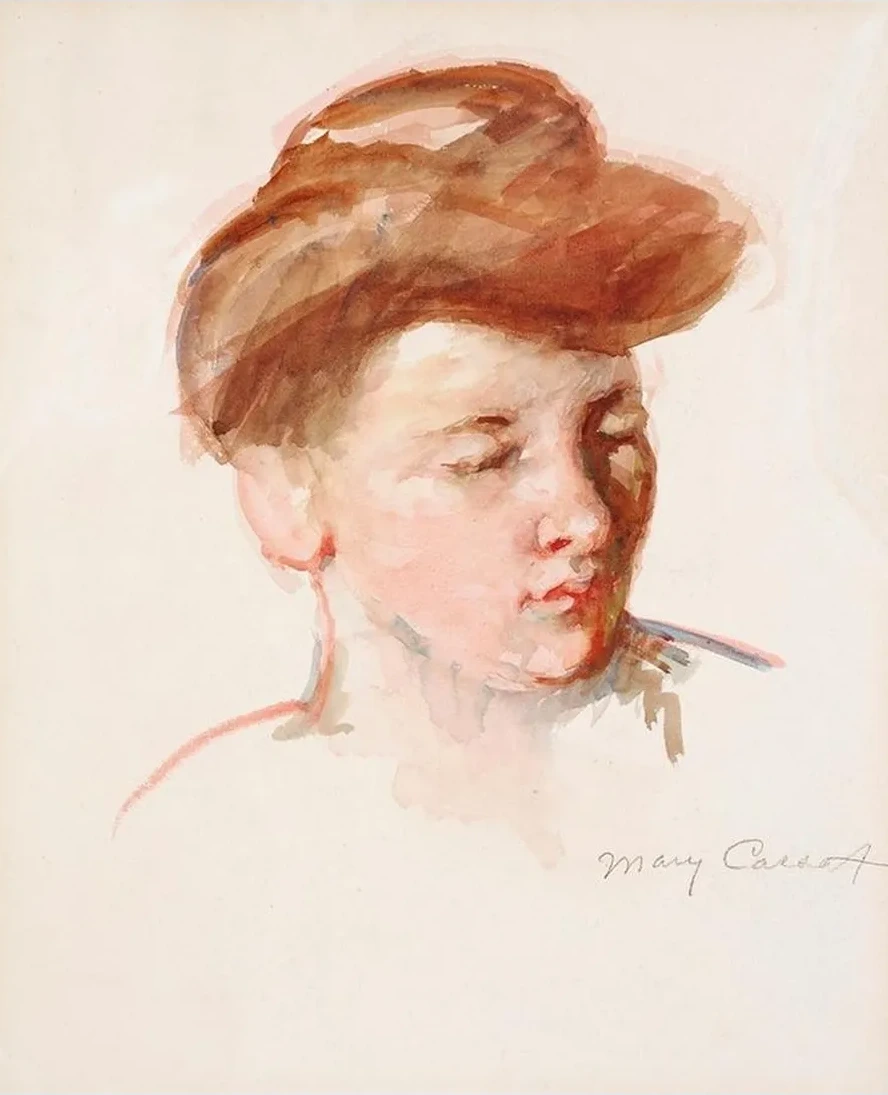 Sketch of Mother Jeanne's Head Looking Down