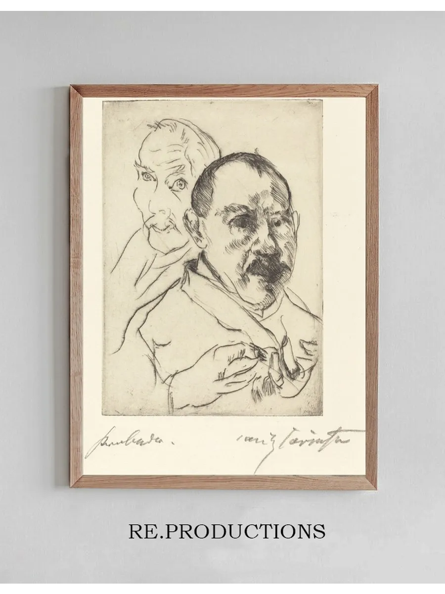 Sketch of Two Male Heads (Self - Portraits)