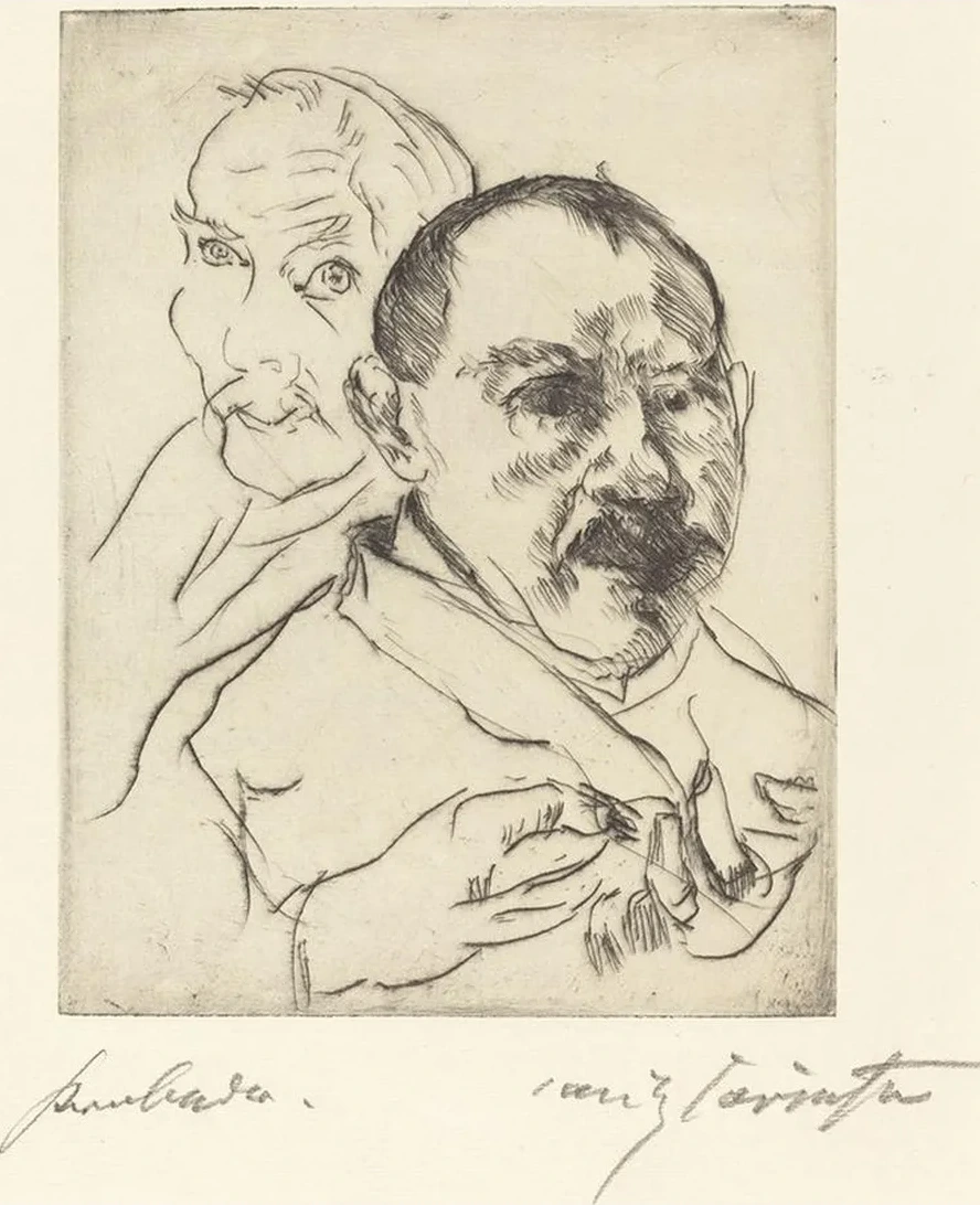 Sketch of Two Male Heads (Self - Portraits)