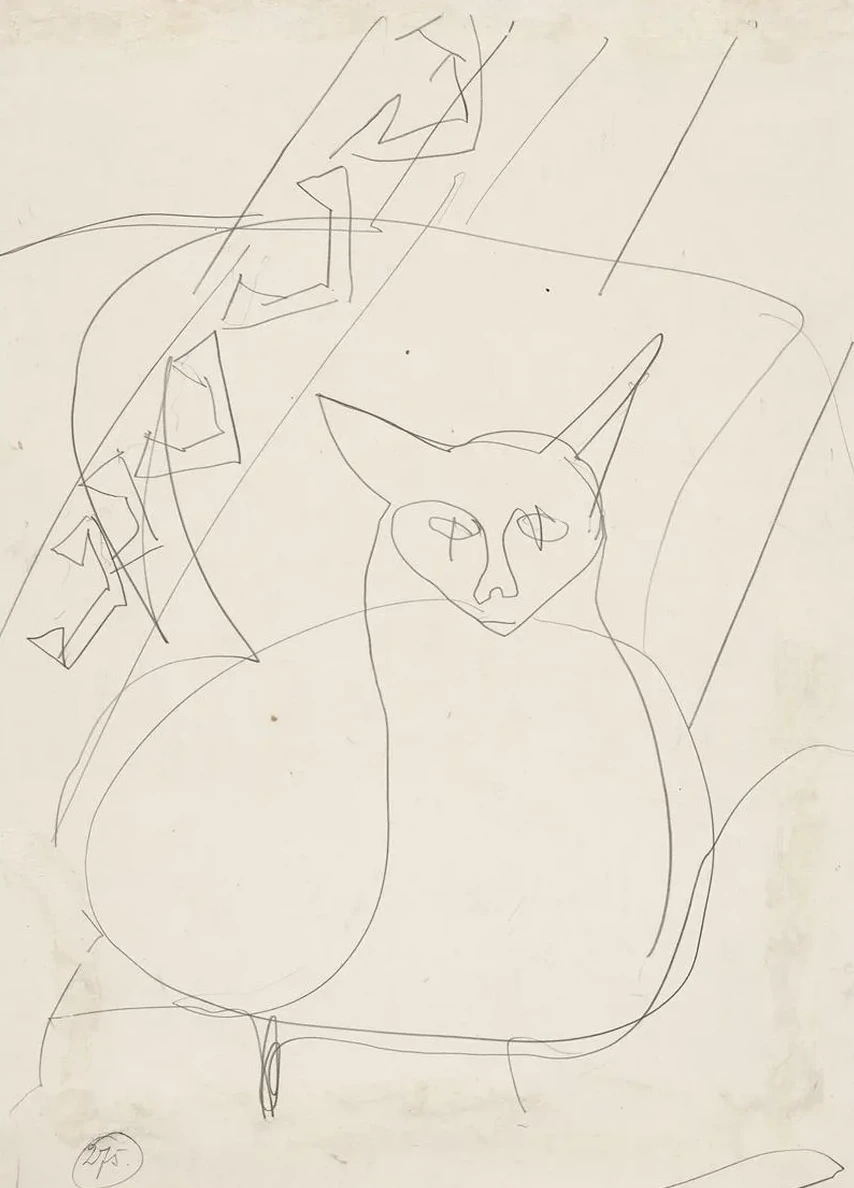Sketch of a Lying Cat
