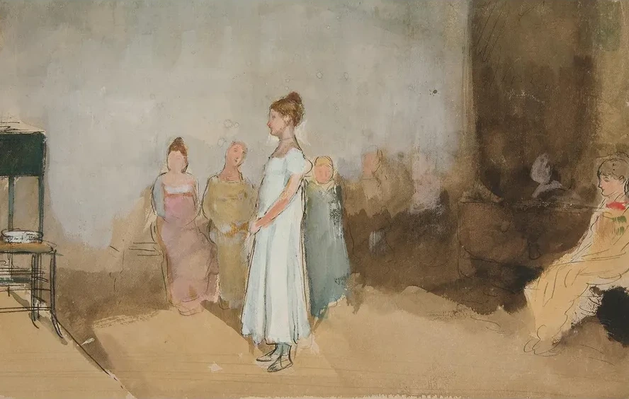 Sketch of a Woman in an Interior