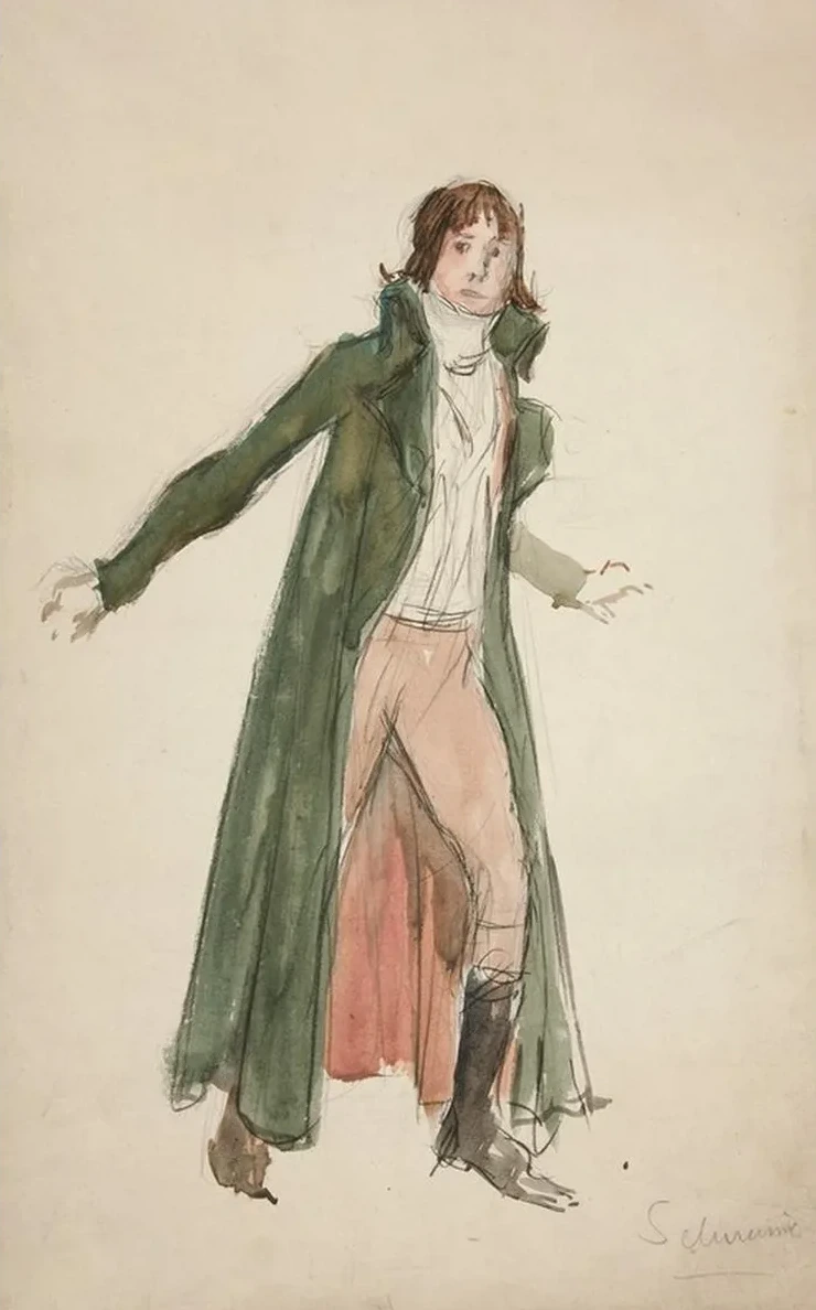 Sketch of a Young Man Study for Illustration to a Play