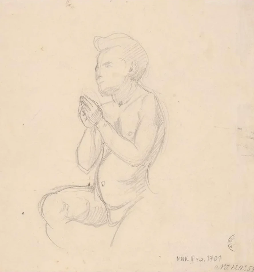 Sketch of Angel for the Painting the Immaculate Conception